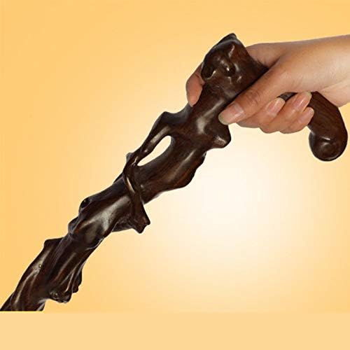 Wooden Cane Faucet Crutches Redwood Root Engraving Cane Elderly Staff Walking Stick Birthday Gift,Graybrown