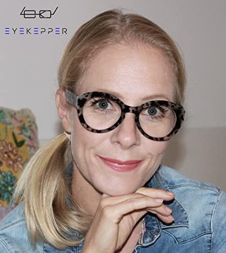 Eyekepper 4 Packing Round Reading Glasses Women Large Frame Stylish Readers +1.75