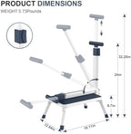 Folding Step Stool, Step Stools with Handle for Elderly Adults, Metal Stepping Stool with Adjustable Handrail in Kitchen, Bathroom, Bedroom, 330 Lbs Capacity