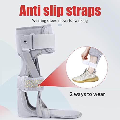 Medical AFO Foot Drop Brace - Drop Foot Braces for Walking - AFO Brace Walking with Shoe - Ankle Foot Orthosis for Stroke - Drop Foot Stabilizer Support for Men & Women Medium-Left (Comfort)