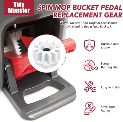 Pedal Bearing Replacement for OCedar Mop Bucket - Easy Fix for O-Cedar Easywring Bucket System. 2 Pack One Way Clutch Gear Sprockets Repair Compatible with 90% Rotation Mop Bucket on The Market.