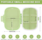 Travel Medicine Box with Compartments-Medicine Pill Organizer, Pill Dispenser for Daily Use, Compact Pills Case for Travel(Green)