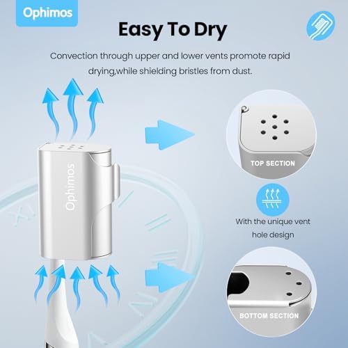 Aluminum Toothbrush Head Cover Cap, Tooth Brush Travel Protector Case Snap-On Design Suitable for Electric and Manual Brushes，2-Pack (Silver + Black)
