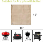 Fire Pit Mat & Tent Stove Mat, 40"x40" 940°F Fireproof Mat for Under Fire Pit Wood Stove, Fits for Solo Stove, Fire Pit Accessories for Outdoor Camping, Fire Blanket for Deck Tent Floor Protection