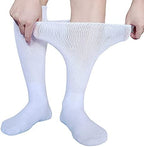 CIRZUEX Extra Wide Socks for Lymphedema Swollen Feet Leg, Bariatric Socks, Cast Boot Sock, Diabetic Non Binding Neuropathy Swelling Women Men 2 Pairs