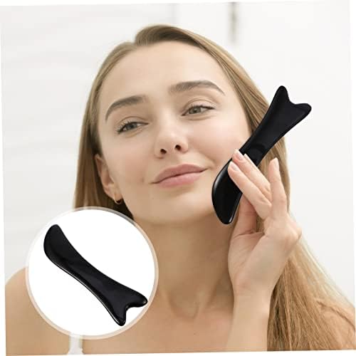 Mipcase 1pc Buffalo Horn Gua Plate for Facial Massage Care Tool to Reduce Puffiness and and Easy to Store Guasha Board