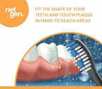 Replacement Sonic Toothbrush Heads | Soft and Comfortable Electronic Brush | Compatible with All NetGen Toothbrush Models | Black - Pack of 2