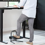 VIVO Ergonomic Height Adjustable Foot Rest Relief Platform, Elevated Stool for Comfortable Sit to Stand Workstation, Non-Slip Surface, Portable, Home Office Classroom Use, Black, STAND-FT01