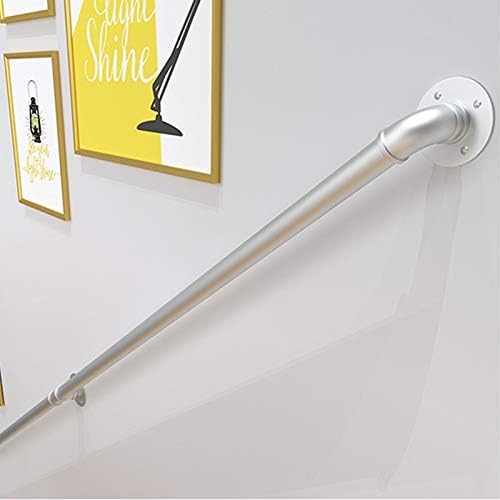 Grab Rail Outdoor, Safety Grab Bar Stair Handrail Banister Rail Support Kit Terrace Window Balcony Parapet Support bar | Industrial Handle Hand Rail, Modern Silver (Size : 6ft/180cm)