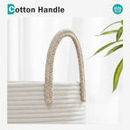 Cotton Rope Laundry Basket by YOUDENOVA, 72L Woven Collapsible Laundry Hamper, Clothes Hamper with Reinforced Handles in the Laundry Room, Bedroom, Bathroom, Brown