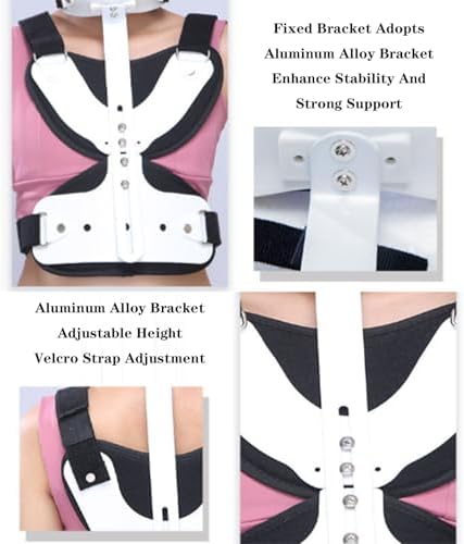 Head Neck Chest Fixed Brace, Orthosis Cervical Thoracic, Adjustable Cervical Thoracic Traction Device for Relieves Pain and Pressure in Spine