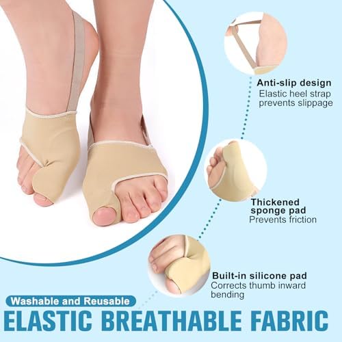 Bunion Corrector Sleeve for Women & Men - Big Toe Spacers with Foot Bunion Pads,Hallux Valgus Support & Discomfort Relief - Flexible Breathable Bunions Sleeve Socks for Day and Night Use (M)