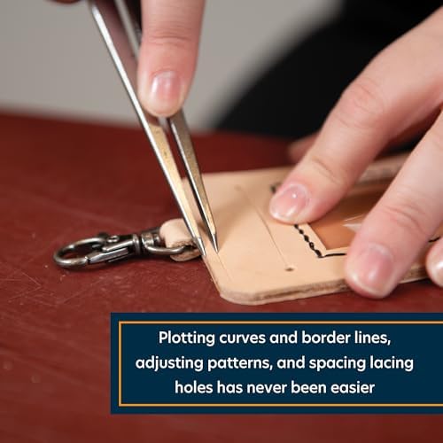 Weaver Leather Supply Leather Wing Divider, 8”, Precise Divider Tool with Adjustable Screw, Robust Leathercraft Tools for Measuring, Scoring and More