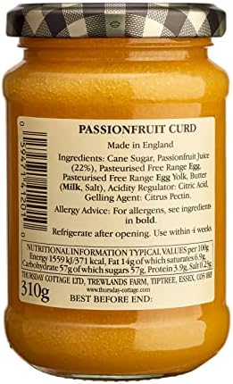 Thursday Cottage Preserves Passion Fruit Curd, 310G