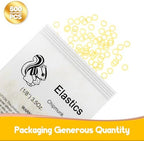 500 Pcs Orthodontic Elastic Rubber Bands, 3.5 Ounces Heavy Dental Rubber Traction Bands, Free Elastic Placer for Braces (1/8",Chipmunk)