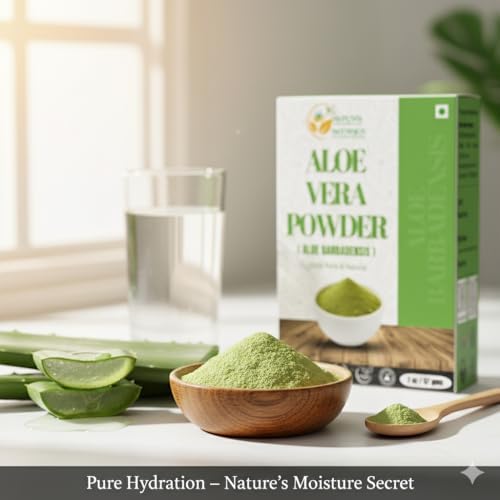 Herbs Botanica Aloe Vera Powder 100% Pure & Natural Aloe Powder for Hair, Skin, & DIY Beauty – Food-Grade Aloe Vera for Hair Growth & Natural Skincare – 2 oz Resealable Pack
