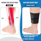 Threlaco 2 Pcs Shin Splint Compression Wrap Adjustable Shin Splints Brace Athletics Compression Sleeve Calf Brace for Men Women Tibial Stress Syndrome Running(Black)