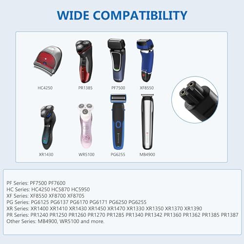 5V for Remington Charger, Replacement Charger for Remington HC5870 HC4250 PF7500 PF7600 PG6250 PG6255 PG6170 PG6171 XR7000 XF8550 XF8700 Electric Razor Power Cord with Cleaning Brush