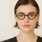 2SeeLife Small Round TR-90 Reading Glasses for Men & Women - Narrow-Medium Fit, Sturdy Frame, Spring Hinges, Retro Readers, Black, +0.75