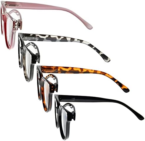 CessBlu 4 Pack Vintage Reading Glasses for Women Reader Eyeglasses