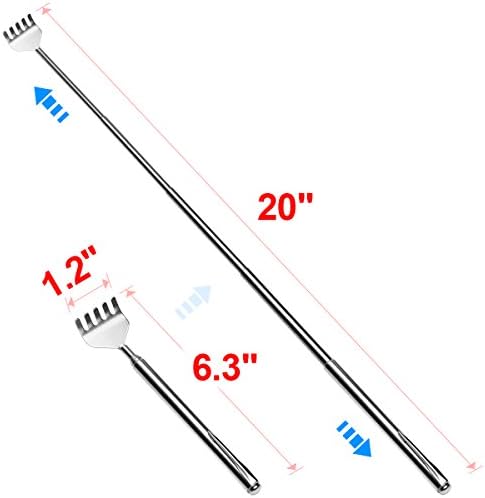 Claw Back Scratcher Extendable, Metal Portable Telescopic Backscratchers 8 Pack for Men Women