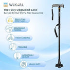 Heavy-Duty Series Folding Freedom Walking Cane – Elastic Self-Standing Tripod Base (2026 Upgraded), 400 lbs Capacity, Ergonomic Soft-Grip Handle, Collapsible & Adjustable Canes for Stability