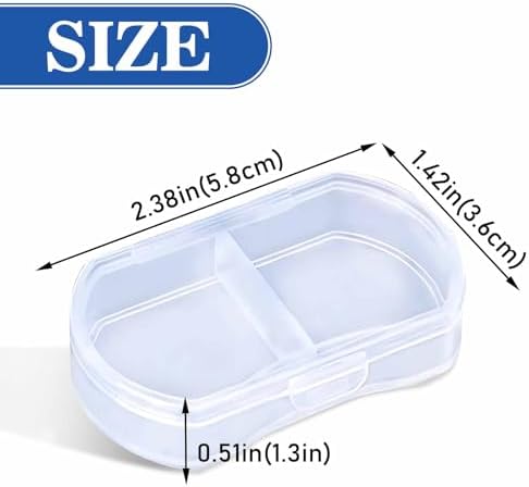 2PCS Pill Case Organizer, Daily AM & PM Containers, Medicine Holder, Ideal for Medication, Vitamin, Supplement, Perfect for Travel, Ideal for Purse (White)
