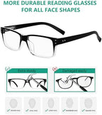 Eyekepper Vintage Reading Glasses for Men - 5 Pack Spring Hinges Classic Readers - Black-Clear Frame +1.50