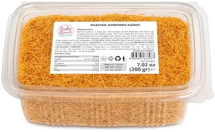 7.06 oz (200 gr) Roasted Chopped Kataifi Shredded Filo Dough – Kadayif for Dubai Chocolate Bar, Kunafa Pastry, Kanafeh Shredded Wheat, Dubai Chocolate Filling Ingredient