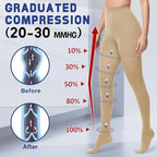 Beister Medical Compression Pantyhose for Women & Men, Opaque Closed Toe 20-30mmHg Graduated Support Tight