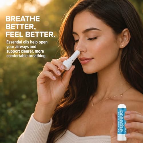 MOXE Breathe | Himalayan Salt Inhaler | Help Clear Congestion, Boost Focus and Improve Breathing | Natural Aromatherapy | Peppermint, Lavender and Tee Tree Essential Oil (1 Pack)…