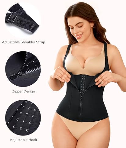 LODAY Waist Trainer Corset for Women Tummy Control Sport Workout Body Shaper Black