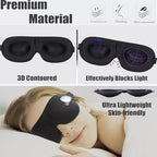 Soft 3D Blackout Sleep Eye Mask 1 Pack for Side Sleepers, Men，Women ，Adjustable Velcro, Night Blindfold,Travel Relaxation (Black)