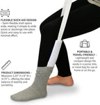 NOVA Sock & Stocking Aid for Seniors – Soft Terry Cloth, Flexible Easy-On Sock Helper with Long Pull Straps for Elderly, Disabled & Limited Mobility
