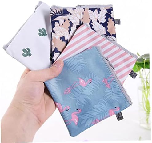 Sanitary Napkin Storage Bag, Portable Zipper Menstrual Pad Bag Tampons Holder Coin Purse for Girls Women, 13*13cm
