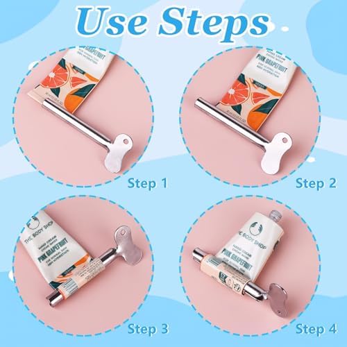 2pcs Metal Tube Toothpaste Squeezer Key, Manual Toothpaste Holder & Cream Roller Dispenser for Hair Dye & Cosmetics, Refillable Toothpaste Extraction, Bathroom Gadgets Accessory & Tool