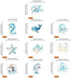 60 PCS Edible Ocean Sea Animal Cupcake Toppers Shark Dolphin Starfish Octopus Seahorse Cupcake Picks Under the Sea Baby Shower Cake Decorations for Under the Sea Theme Birthday Party Supplies