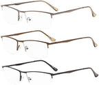 CessBlu 3 Pairs Half-rim Reading Glasses Design Reader Eyeglasses for Men Women Reading