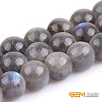 GEM-Inside Labradorite Gemstone Loose Beads Natural 12mm Round Crystal Energy Stone Power for Jewelry Making 15"
