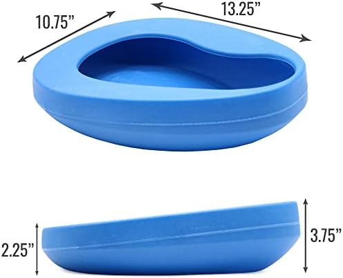 DMI Bedpan for Bariatric Adults with No Spill or Splash Design, FSA/HSA Eligible, Blue