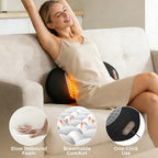 3-in-1 Electric Lumbar Support Pillow for Bed and Chair, Triple Fusion Back Massager with Heat, Vibration & Traction, Designed for Lower Back Comfort and Spine Support
