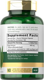 Carlyle Sage Supplement | 180 Capsules | High Potency | Non-GMO, Gluten Free