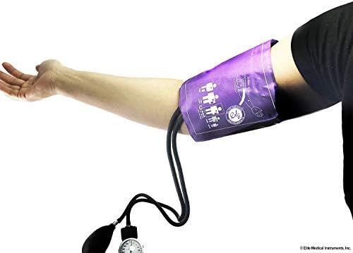 EMI Purple Deluxe Professional Aneroid Sphygmomanometer Manual Blood Pressure Monitor Set with Adult Cuff and Carrying Case #217