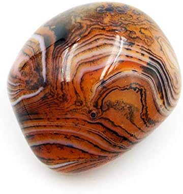 Natural Banded Agate Palm Stone, Polished Worry Healing Crystal Specimen Sphere Pebble Irregular Shaped, 100-150g