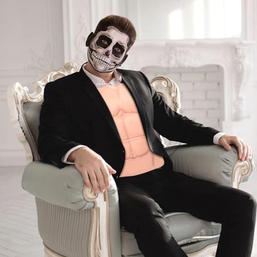 Realistic Fake Muscle Chest Suit for Men Half Body Muscle Costume for Halloween Cosplay Party Dress Up Funny Prop for Costume Events