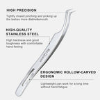 Ms.Queen Eyelash Extension Tweezers,Precision Fine Tip Grip Lash Tweezers for Individual and Volume Eyelash Extensions