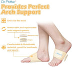 Arch Support Sleeves for Plantar Fasciitis Relief, Adjustable Compression Bands with Removable Arch Support Pads for Fallen Arches, High Arch, Flat Feet, Feet Pain Relief - Beige