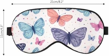 Butterfly Sleep Eye Mask Abstract Butterflies Men Women Sleep Mask with Adjustable Strap Eye Cover Eye Shade for Travel, Nap,Meditation