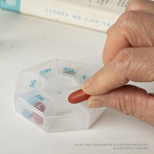 Deke Home - Medicine Pill Organizer with Braille Labeling (2 Pack), 14 Day Pill Boxes, Clear Lids, 2 Week Pill Organizer, Weekly Organizer for Medication Management, Compact, Easy Viewing