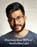 ANRRI Blue Light Blocking Glasses Anti Eyestrain UV Filter Computer Game Eyeglasses Lightweight Blue Frame